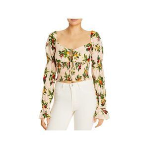 SIGNIFICANT OTHER Womens Pleated Smocked Long Tiered-sleeve Crop Top